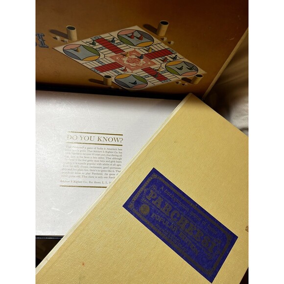 Vintage Parcheesi Board Game 1964 Gold Seal Edition Backgammon of India - Picture 5 of 7